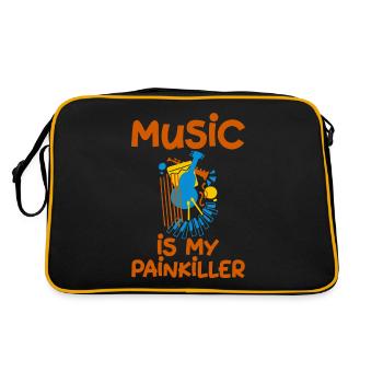 Music Is My Painkiller 4 - Retro Tasche - Schwarz/Gold - Hinten