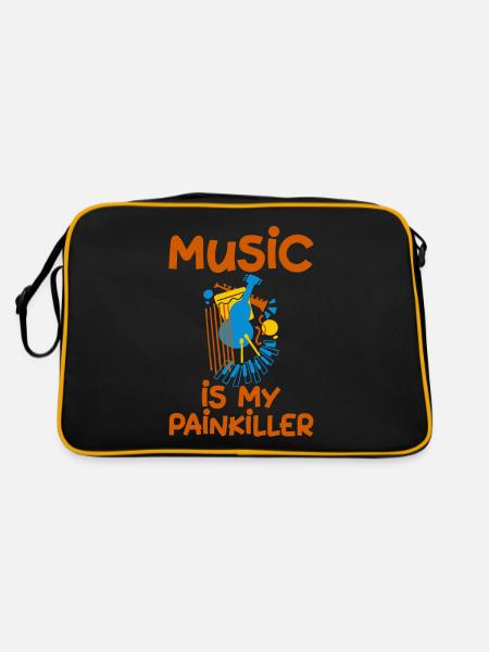 La musique est mon analgésique 4 - Sac Retro - noir/or - Dos