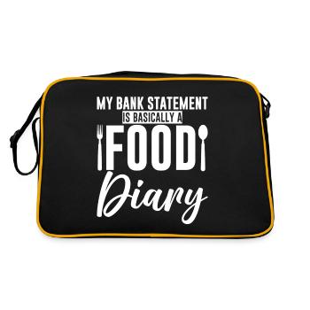 My Bank Statement Is Basically A Food Diary 4 - Retro Bag - black/gold - Back