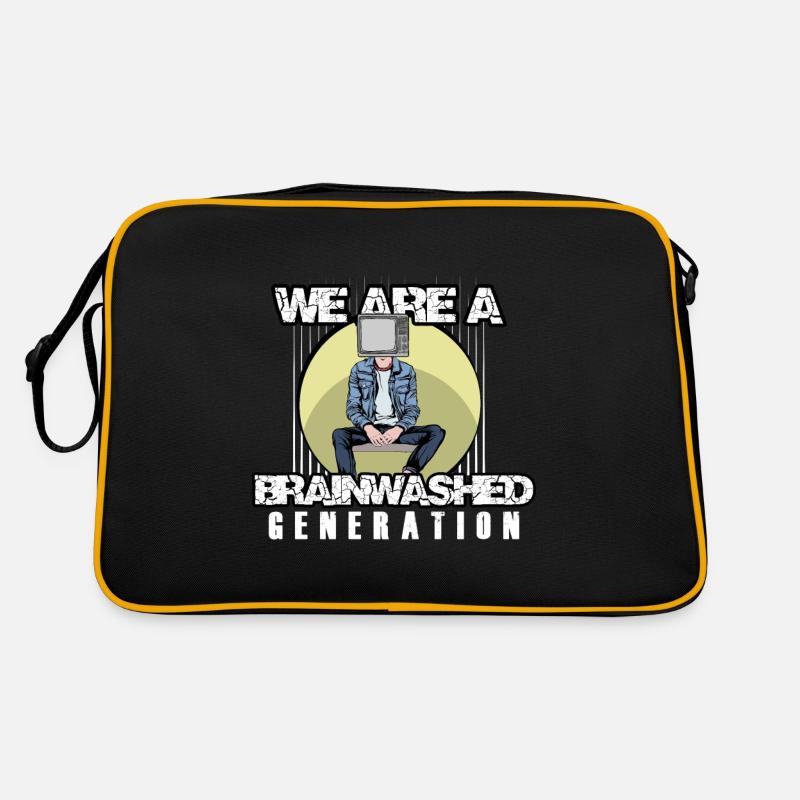 We Are A Brainwashed Generation - Retro Tasche - Schwarz/Gold