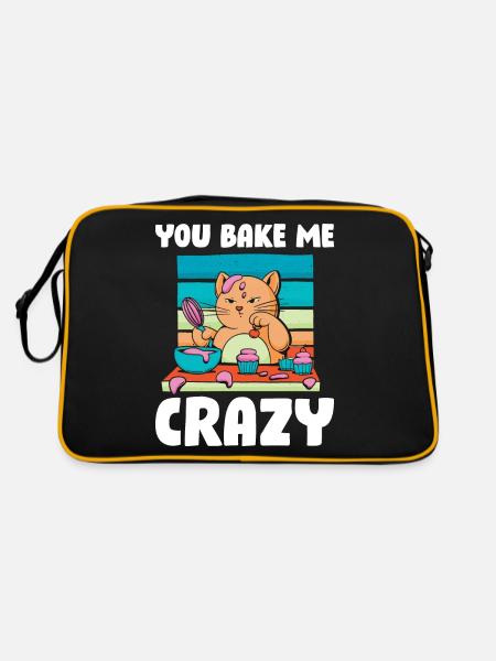 You Bake Me Crazy Baking Gift - Sac Retro - noir/or - Dos