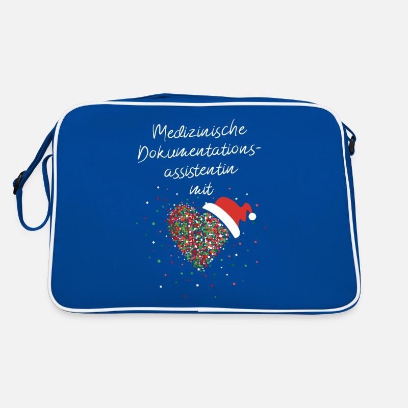 Dokumentationsassistentin mit Herz Nikolausmütze Retro Tasche