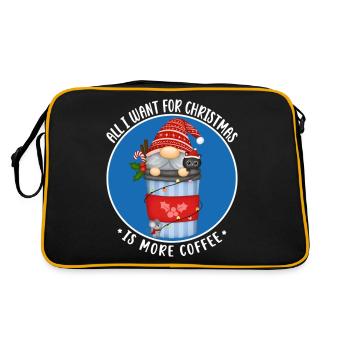 All I Want For Christmas Is More Coffee Gnome - Retro Bag - black/gold - Back