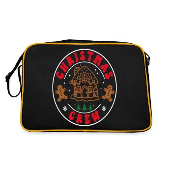 Christmas Crew Logo Stamp Gingerbread Man Cool - Retro Tasche - Schwarz/Gold - Hinten