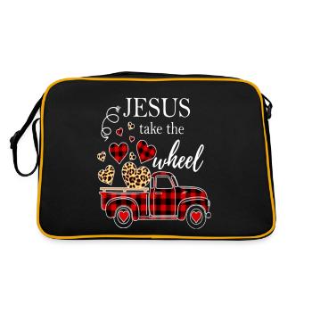 Christmas Jesus Take The Wheel - Retro Tasche - Schwarz/Gold - Hinten
