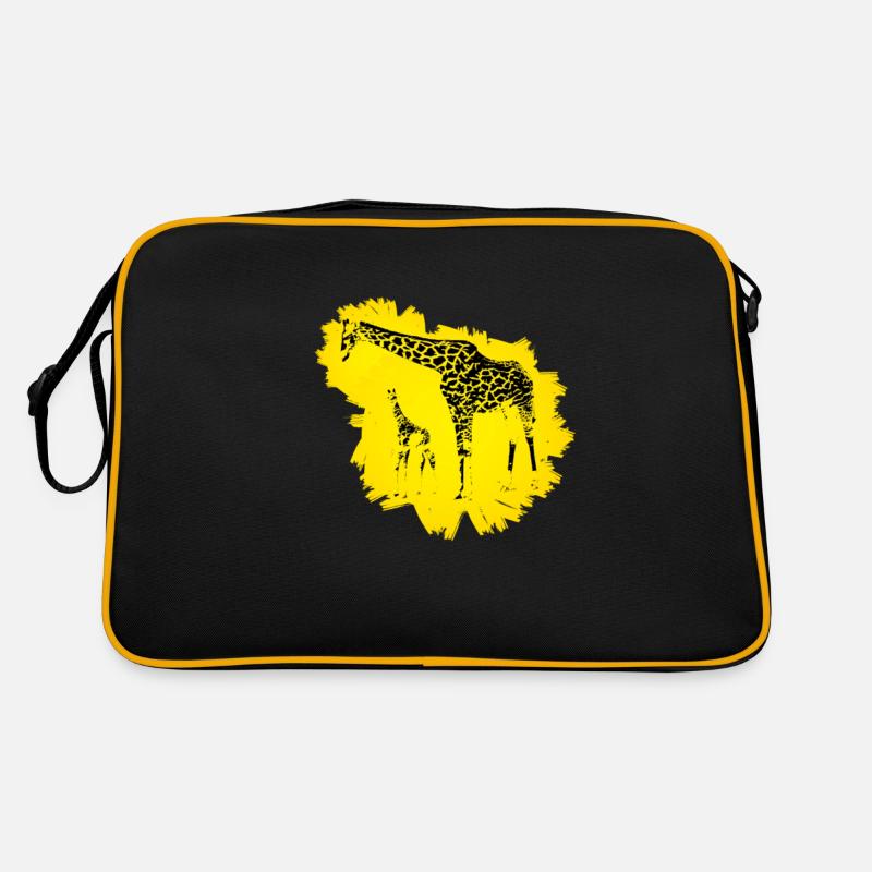 Giraffe - Retro Tasche - Schwarz/Gold