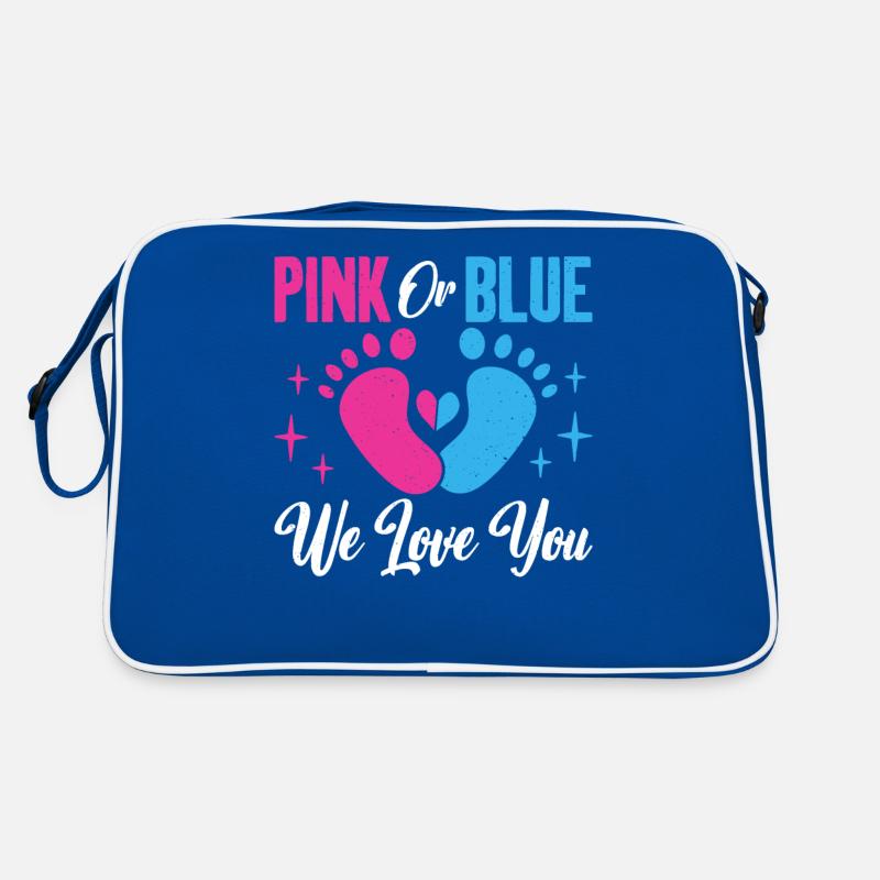 Pink Oder Blau We Love You Baby Gender Reveal Retro Tasche