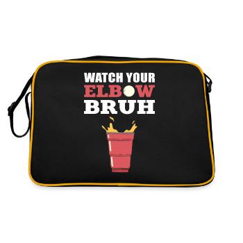 Bier Pong Bier Party Alkohol feiern Paddel-Spiel P - Retro Tasche - Schwarz/Gold - Hinten