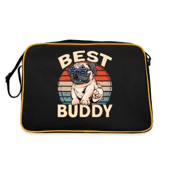 Le meilleur chien copain dangereux le plus recherché - Sac Retro - noir/or - Dos