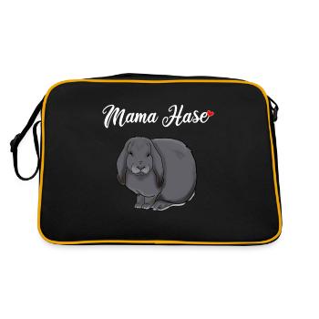 Maman lapin doux bélier avec coeur un lapin et - Sac Retro - noir/or - Dos