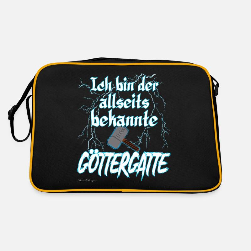 Göttergatte ein wahrlich göttlicher Ehemann - Retro Tasche - Schwarz/Gold