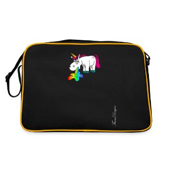 Mignonne licorne pukes arc-en-ciel coloré - Sac Retro - noir/or - Dos