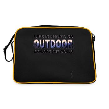 Explorez le monde, Montagnes et forêts, Randonnée - Sac Retro - noir/or - Dos