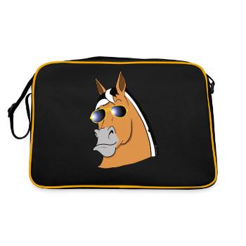 cool fjord horse with sunglasses funny fjord - Retro Bag - black/gold - Back
