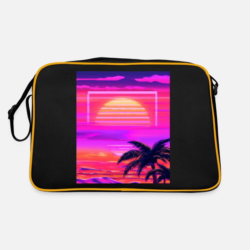 Vaporwave Sun Synthwave Sunset Palms Retro Bag