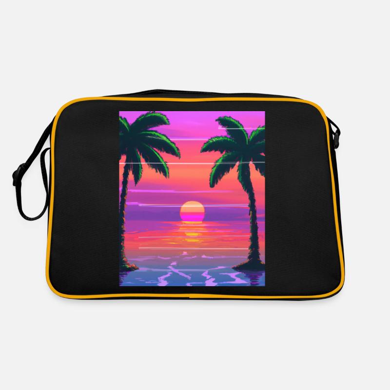 Vaporwave Sun Synthwave Sunset Palms Retro Bag