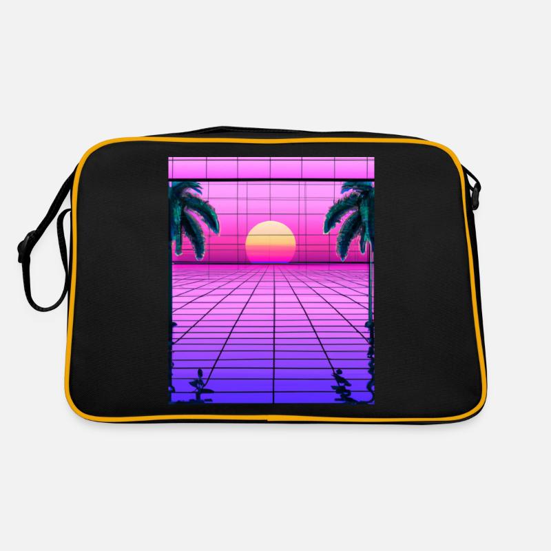 Vaporwave Sun Synthwave Sunset Palms Retro Bag