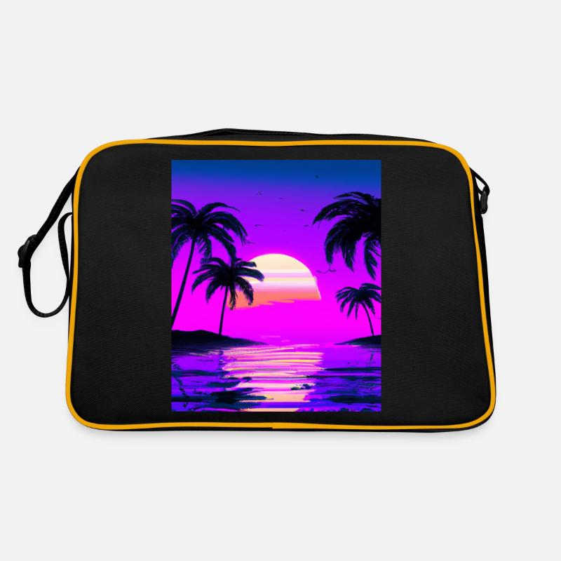 Vaporwave Sun Synthwave Sunset Palms Retro Bag