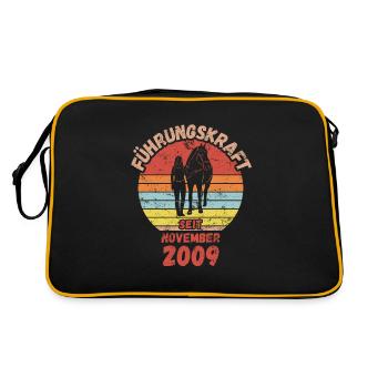 Führungskraft Reiten Geburtstag November 2009 - Retro Tasche - Schwarz/Gold - Hinten