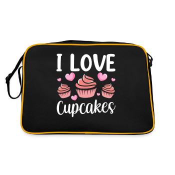 J’aime les cupcakes la nourriture les amoureux sucrés les cupcakes - Sac Retro - noir/or - Dos