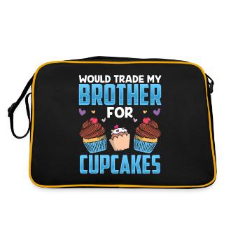 J’échangerais mon frère contre des cupcakes sucrés - Sac Retro - noir/or - Dos