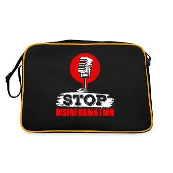 Halte à la désinformation Journalisme Liberté de la presse - Sac Retro - noir/or - Dos