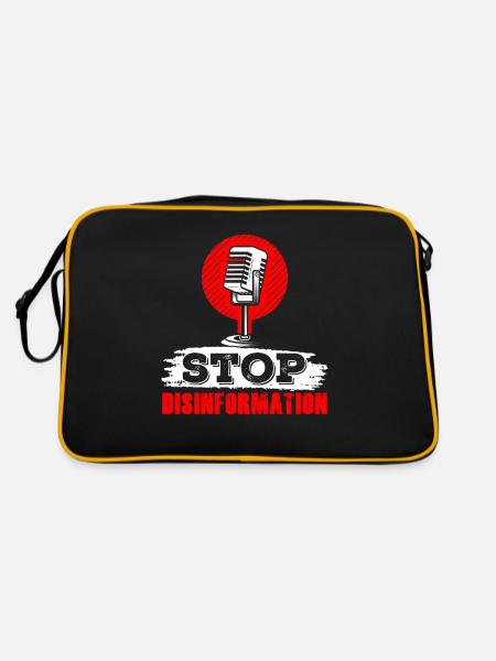 Stop disinformation Journalism Press freedom - Retro Bag - black/gold - Back