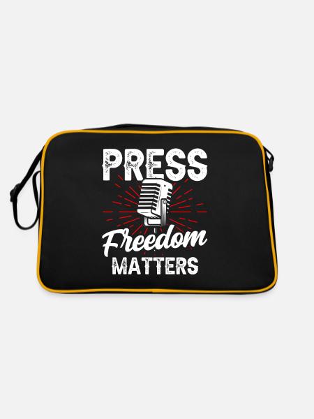 Press freedom is important Press freedom matters - Retro Bag - black/gold - Back