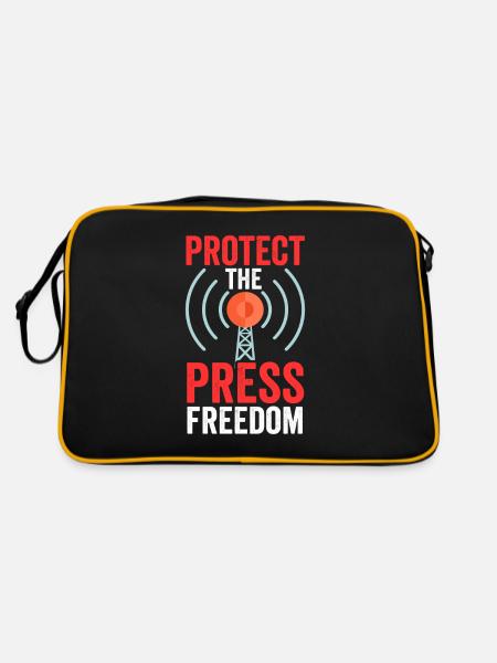 Protège la liberté de la presse Journaliste Loi sur la presse - Sac Retro - noir/or - Dos