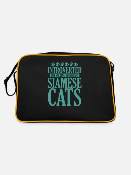 Introverted but willing to Discuss Siamese Cats - Retro Bag - black/gold - Back