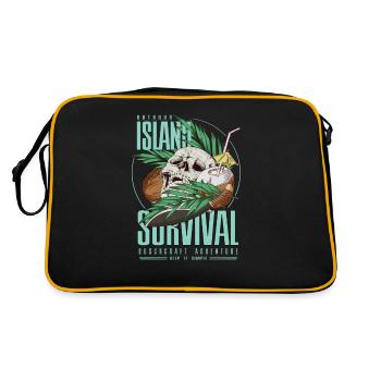 Bushcraft island Survival Dschungel Skull Geschenk - Retro Tasche - Schwarz/Gold - Hinten