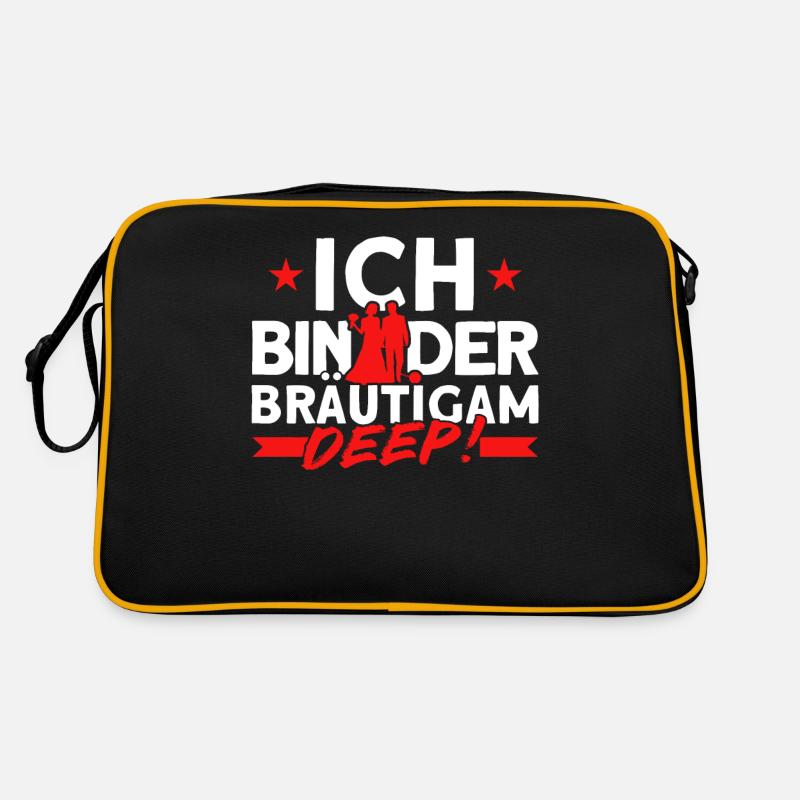 Ich Bin Der Bräutigam Deep - Retro Tasche - Schwarz/Gold