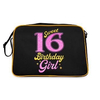 16th birthday girl - Retro Bag - black/gold - Back