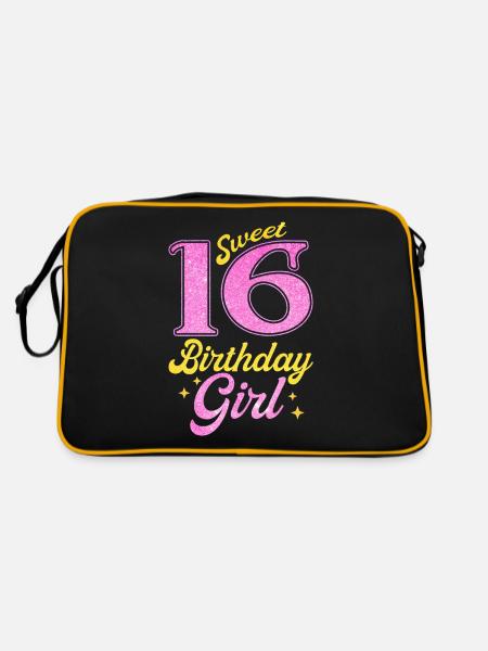 Fille du 16e anniversaire - Sac Retro - noir/or - Dos