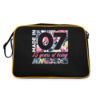 Fabriqué en 07 15 ans d’être génial - Sac Retro - noir/or - Dos
