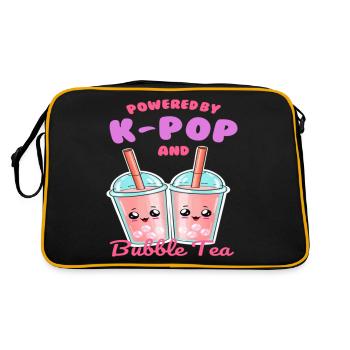 Powered By K POP And Bubble Tea - Retro Bag - black/gold - Back
