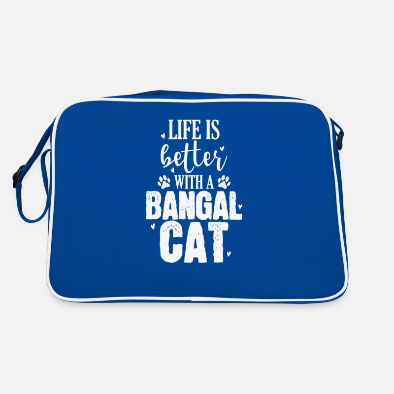 Life is better with a Bangal Cat Hauskatze Retro Tasche