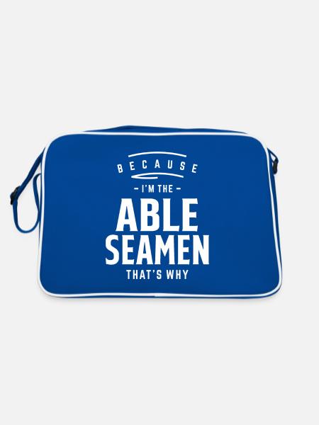 Fähige Seeleute Beruf Geburtstagsarbeiter - Retro Tasche - Blau/Weiß - Hinten