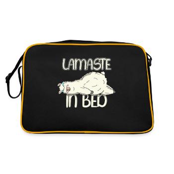 Sleepy Lamaste in Bed Sluggish Design - Retro Tasche - Schwarz/Gold - Hinten