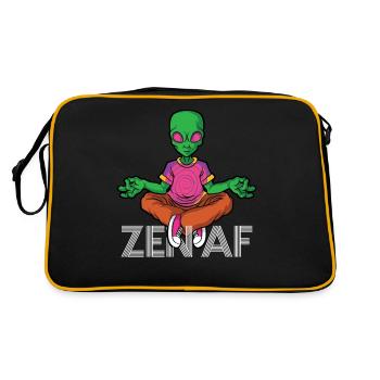 Hypnotizing Zen AF Yoga Alien Trippy Art - Retro Tasche - Schwarz/Gold - Hinten