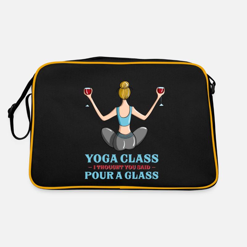 Amusing Yoga Class I Thought You Said Pour A Glass Retro Tasche