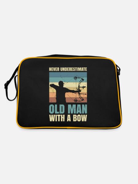 Unterschätze Niemals Den Alten Mann Mit Der - Retro Tasche - Schwarz/Gold - Hinten