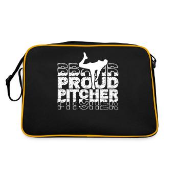 Proud Baseball Pitcher Hobby Pitcher Player - Retro Bag - black/gold - Back