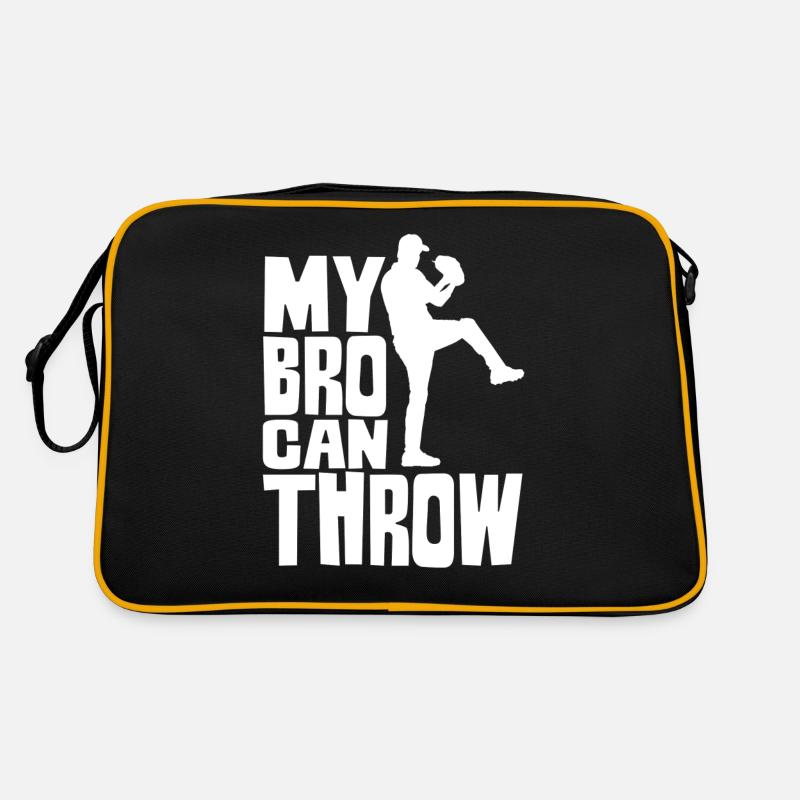 Mein Bruder Kann Werfen Werfer Baseball Pitcher Retro Tasche