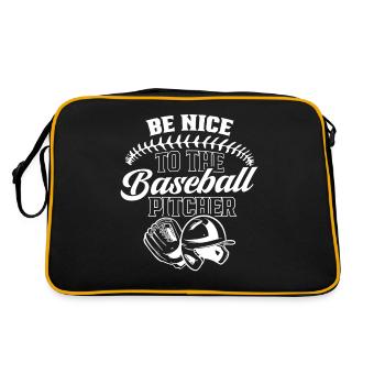Be nice to baseball pitcher pitcher baseball - Retro Bag - black/gold - Back