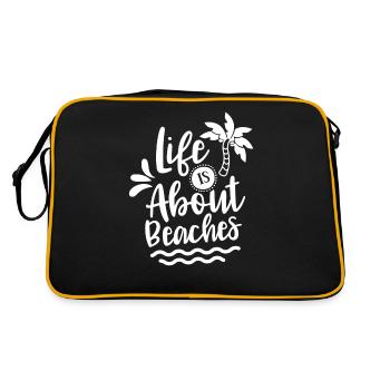 La vie se compose de plages plage vacances plage - Sac Retro - noir/or - Dos