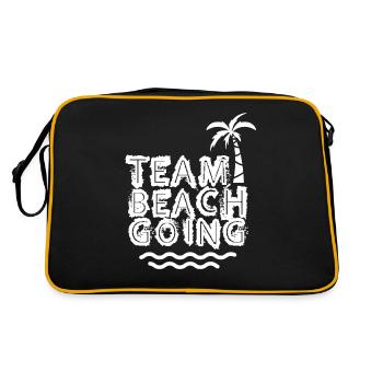 Team Beachgoing Strand Strandgänger Strandurlaub - Retro Tasche - Schwarz/Gold - Hinten
