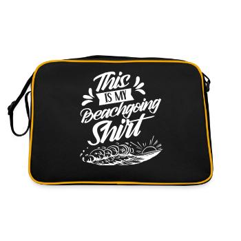 Das Ist Mein Strand-Shirt Strand Strandurlaub - Retro Tasche - Schwarz/Gold - Hinten