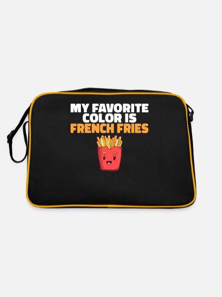 French Fries Lover Fast Food Gifts - Retro Bag - black/gold - Back