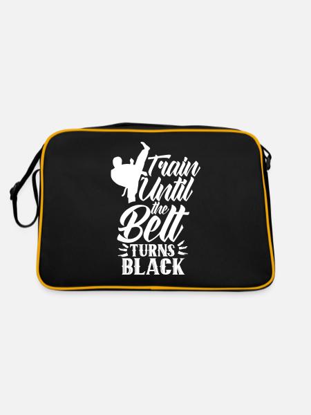 Entraînez-vous jusqu’à ce que la ceinture devienne noire MMA Gur - Sac Retro - noir/or - Dos